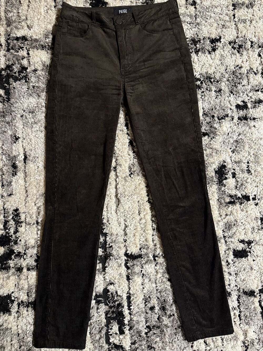 PAIGE Hoxton Ultra Skinny Corduroy Pants in Dark Brown
